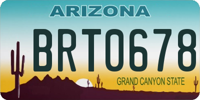 AZ license plate BRT0678