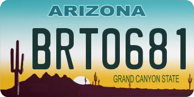 AZ license plate BRT0681