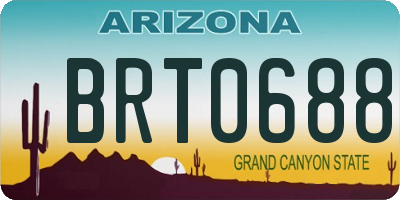 AZ license plate BRT0688