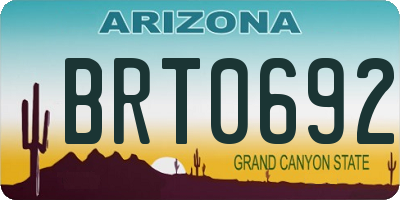 AZ license plate BRT0692