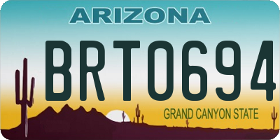 AZ license plate BRT0694