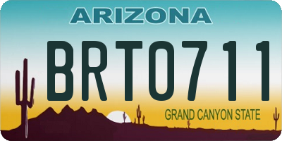 AZ license plate BRT0711