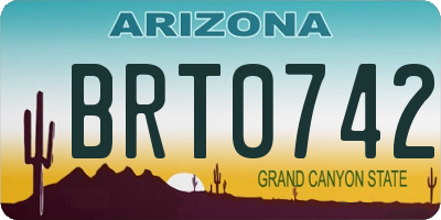 AZ license plate BRT0742
