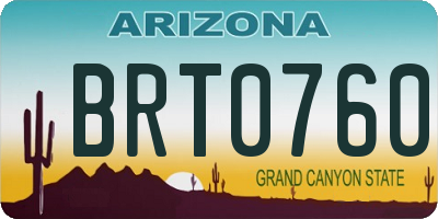 AZ license plate BRT0760