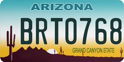 AZ license plate BRT0768