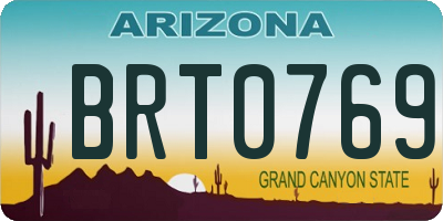 AZ license plate BRT0769