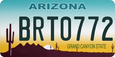 AZ license plate BRT0772