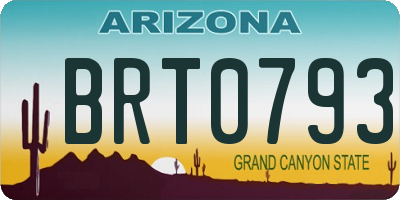 AZ license plate BRT0793