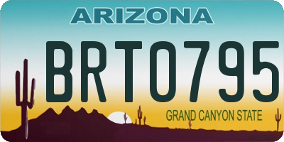 AZ license plate BRT0795