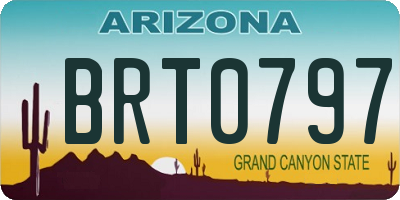 AZ license plate BRT0797