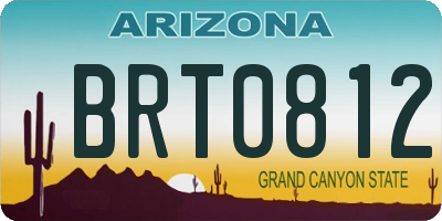 AZ license plate BRT0812
