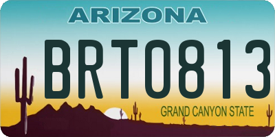 AZ license plate BRT0813