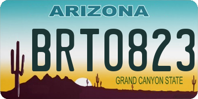 AZ license plate BRT0823