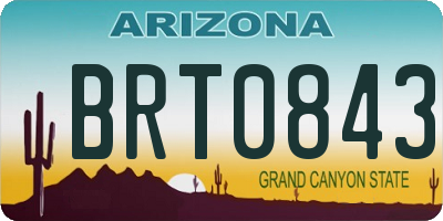 AZ license plate BRT0843