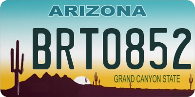AZ license plate BRT0852