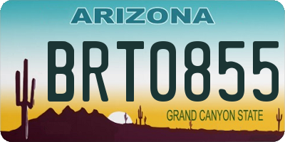 AZ license plate BRT0855