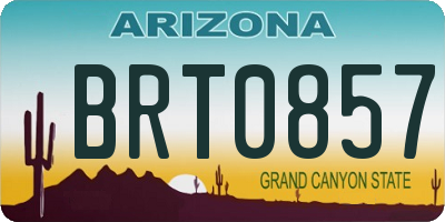 AZ license plate BRT0857