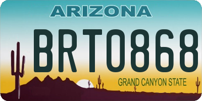 AZ license plate BRT0868