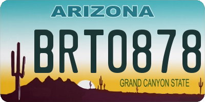 AZ license plate BRT0878