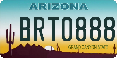 AZ license plate BRT0888