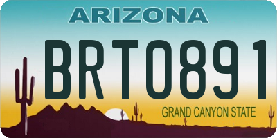 AZ license plate BRT0891