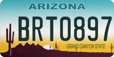 AZ license plate BRT0897