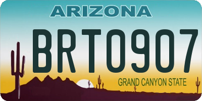 AZ license plate BRT0907