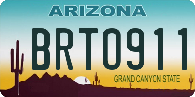 AZ license plate BRT0911