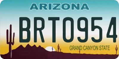 AZ license plate BRT0954