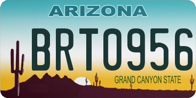 AZ license plate BRT0956