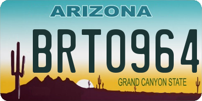 AZ license plate BRT0964