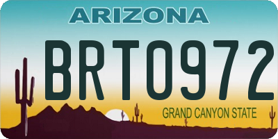 AZ license plate BRT0972