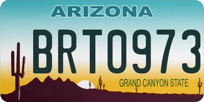 AZ license plate BRT0973