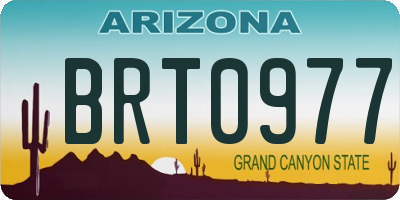 AZ license plate BRT0977