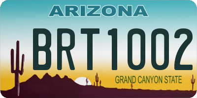 AZ license plate BRT1002