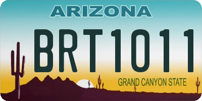 AZ license plate BRT1011
