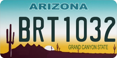 AZ license plate BRT1032