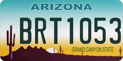 AZ license plate BRT1053