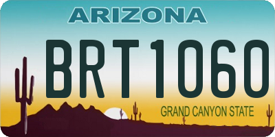 AZ license plate BRT1060