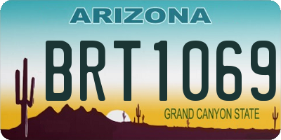 AZ license plate BRT1069