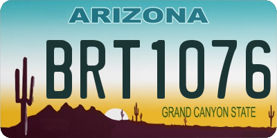 AZ license plate BRT1076