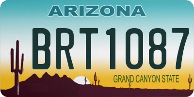 AZ license plate BRT1087