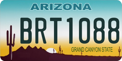 AZ license plate BRT1088