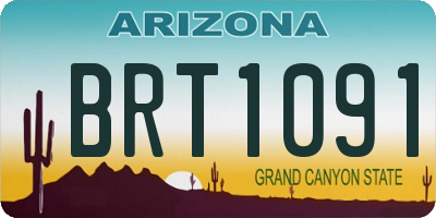 AZ license plate BRT1091