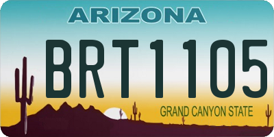AZ license plate BRT1105