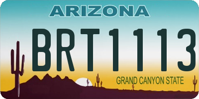 AZ license plate BRT1113