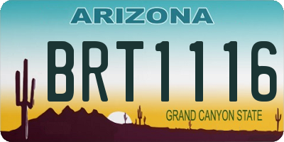 AZ license plate BRT1116