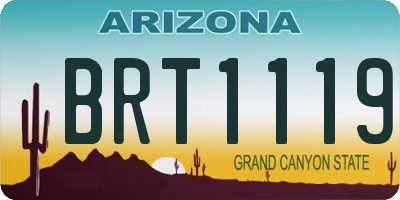 AZ license plate BRT1119