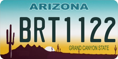 AZ license plate BRT1122