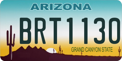 AZ license plate BRT1130